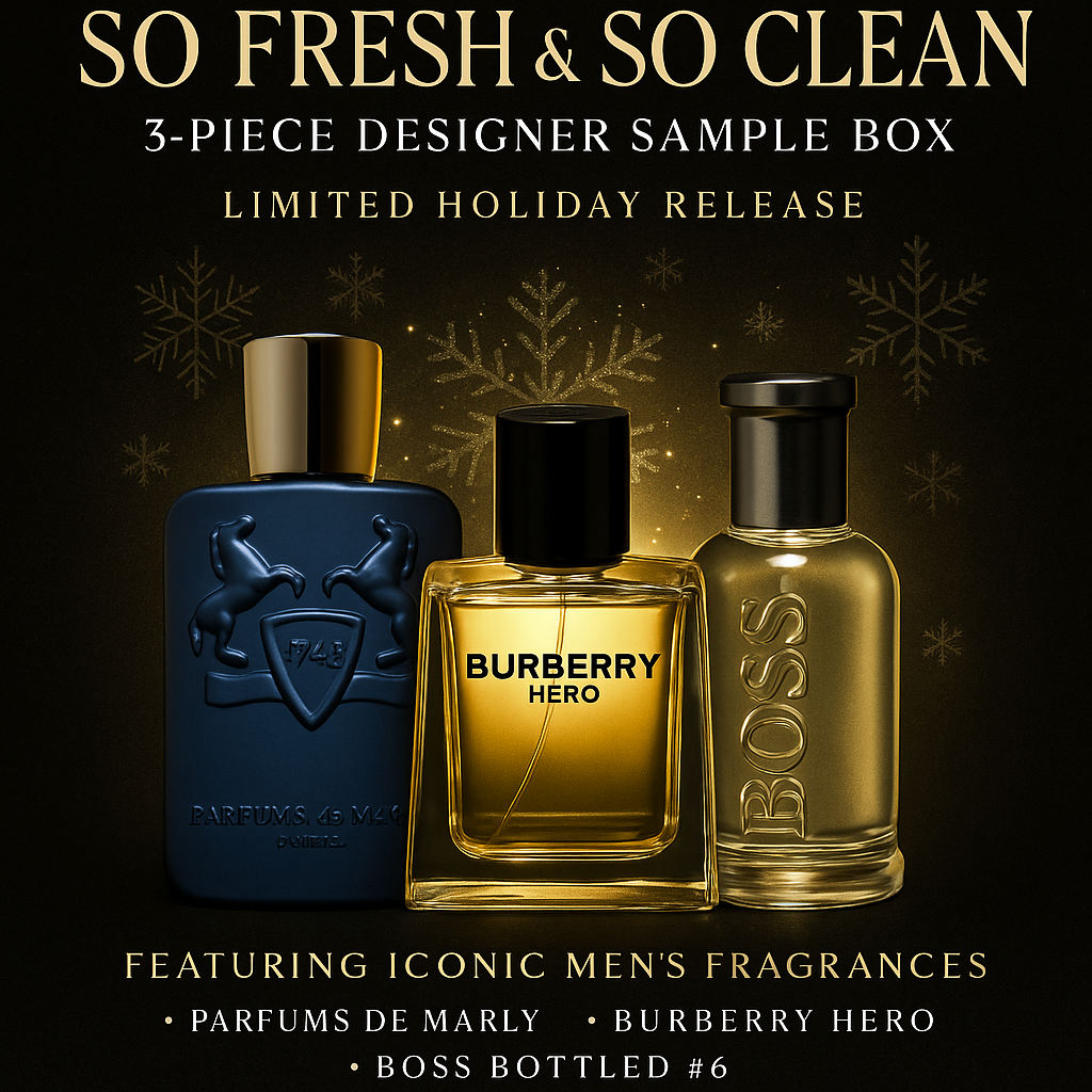 So Fresh & So Clean- Men’s 3 Piece Fragrance Sample Box